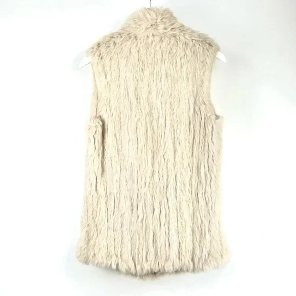 June Putty Rabbit Fur Open-Front Vest - Picture 2 of 7